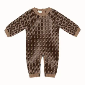 芬迪/Fendi 连体裤_烟草色棉和羊绒连体裤 BUL027 A3T EF0LMJ