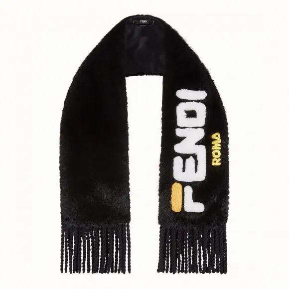 芬迪/Fendi 围巾_黑色皮草围巾 FNG477 A3F 9F0GME