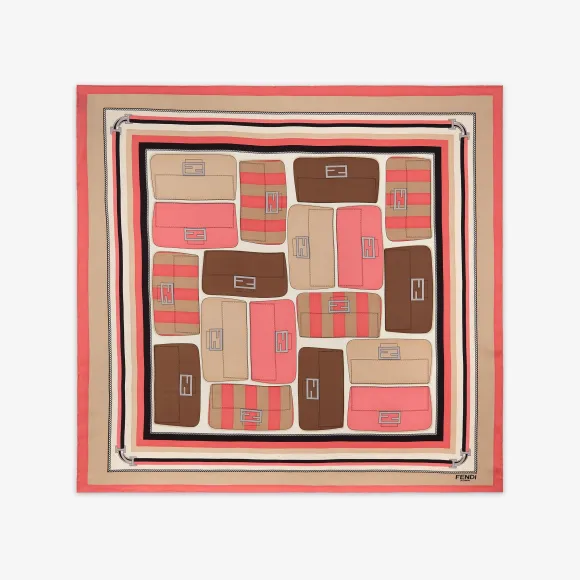 芬迪/Fendi Baguette围巾-粉红色桑蚕丝围巾-女士围巾和丝巾 FXT091AEODF1L2I 8057712149680