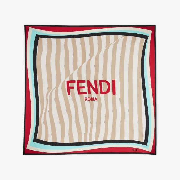 芬迪/Fendi Pequin围巾-拼色桑蚕丝围巾-女士围巾和丝巾 FXT091AET5F0M1Y 8056582373973