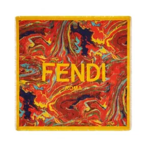 芬迪/Fendi 拼色桑蚕丝围巾-FENDI芬迪中国官网 FXT317AIX4F0H1N-8056867882343