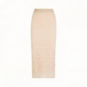 芬迪/Fendi 半身裙_米色棉质半身裙 FZQ583 A7U 3F16EM