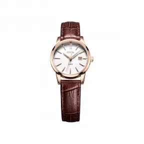 飞亚达/Fiyta 经典系列 玫瑰金色、精钢 28MM 自动机械机芯 女表 TL802002.PWR