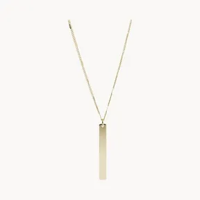 化石/Fossil Lane Bar Gold-Tone Stainless Steel Necklace JF03153710