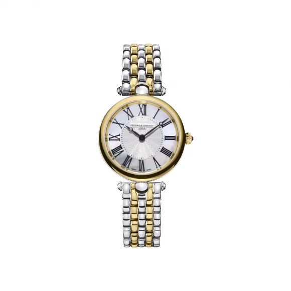 康斯登/Frederique Constant 百年典雅璀璨艺术腕表 30MM 不锈钢间金色 石英机芯 FC-200MPW2AR3B