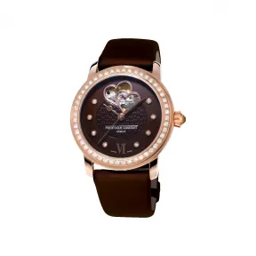 康斯登/Frederique Constant 双心跳女装自动腕表 35MM 不锈钢镀玫瑰金色 自动机械机芯 女表 FC-310CDHB2PD4