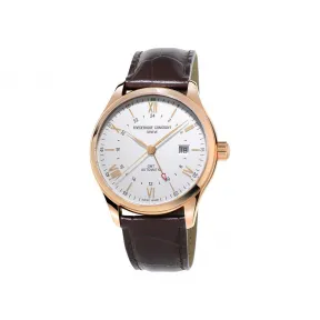 康斯登/Frederique Constant 百年典雅焯见GMT腕表 42MM 镀玫瑰金不锈钢 自动机械机芯 FC-350V5B4