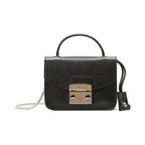 芙拉/Furla METROPOLIS 黑色 阿瑞斯印花皮革 迷你手袋 791266