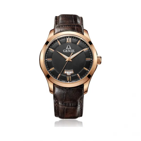 爵尼/Genie 大将系列 316L精钢 42mm 自动机械机芯 男表 GNQ-T1833M-LARB