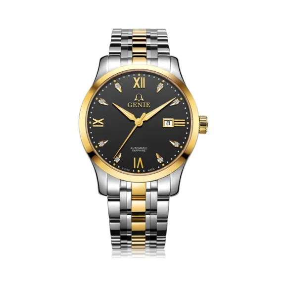 爵尼/Genie 大舵系列 316L精钢 42mm 自动机械机芯 男表 GNQ-T1834M-18KDB