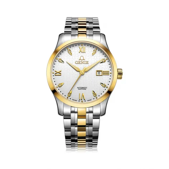 爵尼/Genie 大舵系列 316L精钢 42mm 自动机械机芯 男表 GNQ-T1834M-18KDW