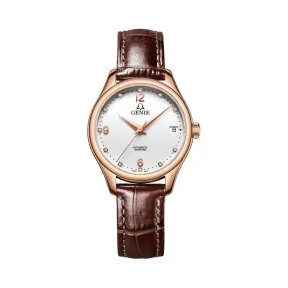 爵尼/Genie 经典约翰系列 316L精钢 32.5mm 自动机械机芯 女表 GNQ-T1843L-LWR