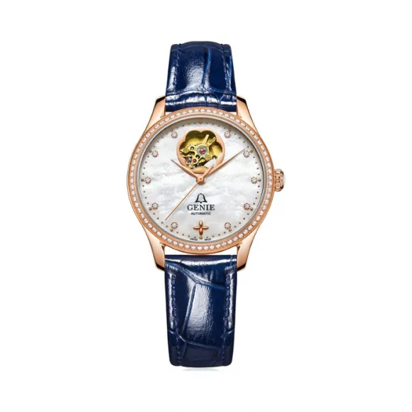 爵尼/Genie 女神(镂空)系列 316L精钢 33mm 自动机械机芯 女表 GNQ-T1846L-ADRL-H