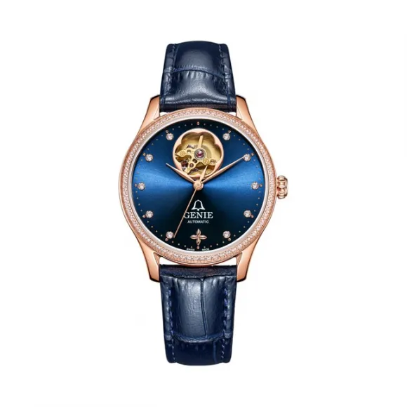 爵尼/Genie 女神(镂空)系列 316L精钢 33mm 自动机械机芯 女表 GNQ-T1846L-ADRLL-H