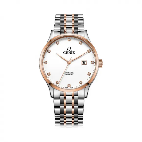 爵尼/Genie 布莱特系列 316L精钢 41mm 自动机械机芯 男表 GNQ-T1850M-ARW