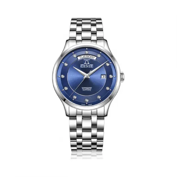 爵尼/Genie 尊特斯系列 316L精钢 41mm 自动机械机芯 男表 GNQ-T1853M-AWL