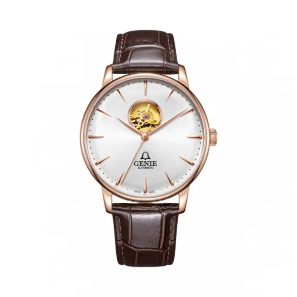 爵尼/Genie 罗贝撒系列 316L精钢 41mm 自动机械机芯 男表 GNQ-T1855M-LARW-H