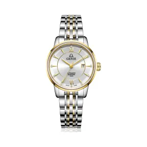 爵尼/Genie 百年时光系列 316L精钢 29mm 自动机械机芯 女表 GNQ-T1856L-AGW