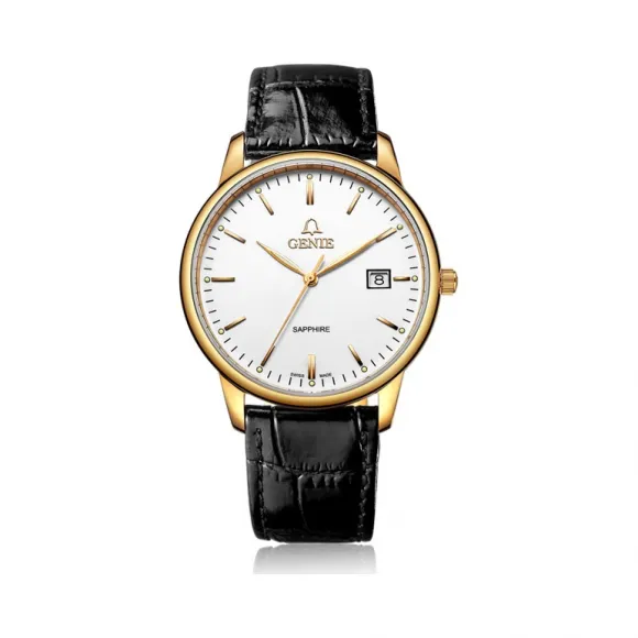 爵尼/Genie 真情系列 316L精钢 39mm 石英机芯 男表 GNQ-T2006M-LG