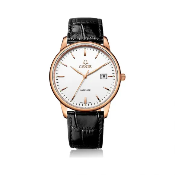 爵尼/Genie 真情系列 316L精钢 39mm 石英机芯 男表 GNQ-T2006M-LR