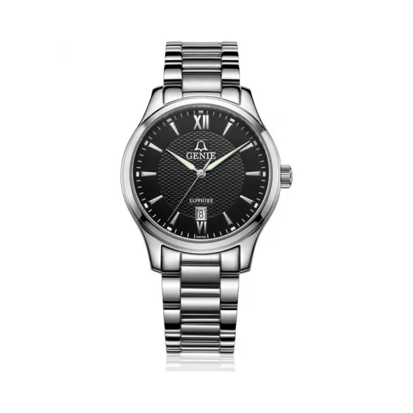 爵尼/Genie 尚美系列 316L精钢 41mm 石英机芯 男表 GNQ-T2012M-B