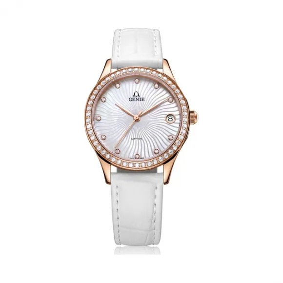 爵尼/Genie 兰惠系列 316L精钢 32mm 石英机芯 女表 GNQ-T2016L-LQR