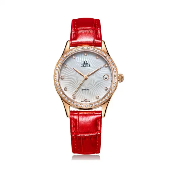 爵尼/Genie 兰惠系列 316L精钢 32mm 石英机芯 女表 GNQ-T2016L-LQRR