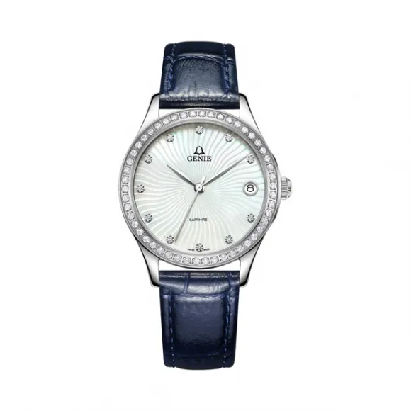 爵尼/Genie 兰惠系列 316L精钢 32mm 石英机芯 女表 GNQ-T2016L-LQWL