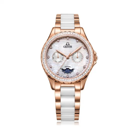 爵尼/Genie 兰惠系列 316L精钢 37mm 石英机芯 女表 GNQ-T2016L-MQR
