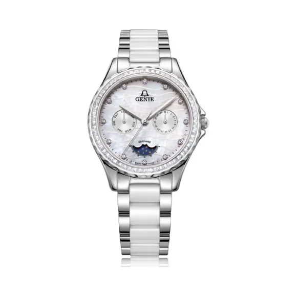 爵尼/Genie 兰惠系列 316L精钢 37mm 石英机芯 女表 GNQ-T2016L-MQW