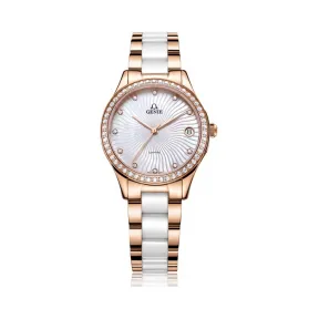 爵尼/Genie 兰惠系列 316L精钢 32mm 石英机芯 女表 GNQ-T2016L-QR