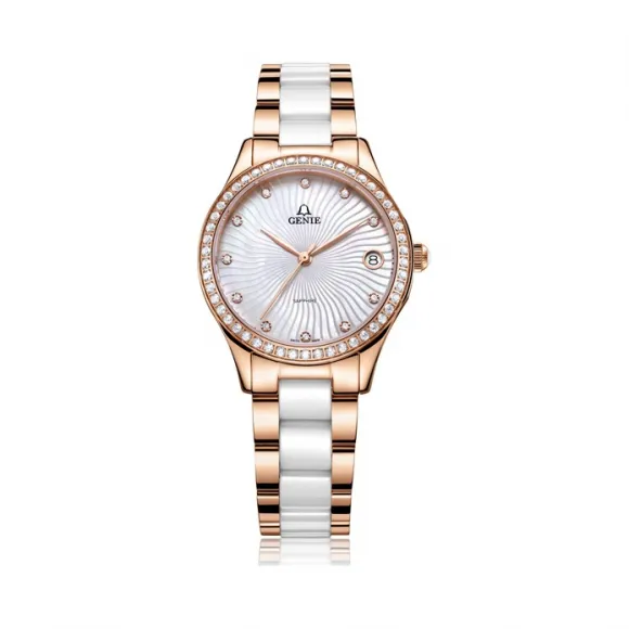爵尼/Genie 兰惠系列 316L精钢 32mm 石英机芯 女表 GNQ-T2016L-QR