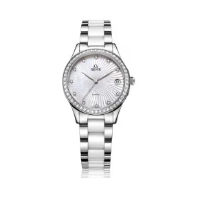爵尼/Genie 兰惠系列 316L精钢 32mm 石英机芯 女表 GNQ-T2016L-QW