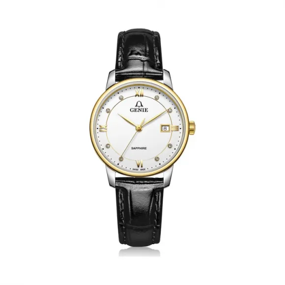 爵尼/Genie 维纳斯系列 316L精钢 29mm 石英机芯 女表 GNQ-T2027L-LGW