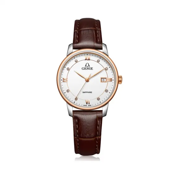 爵尼/Genie 维纳斯系列 316L精钢 29mm 石英机芯 女表 GNQ-T2027L-LRW