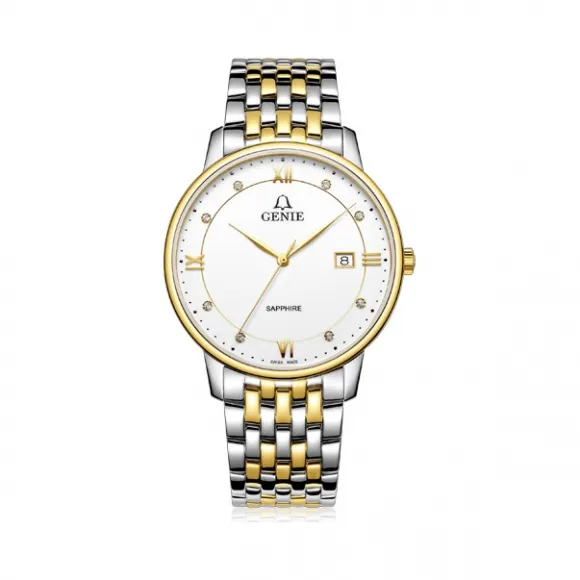 爵尼/Genie 维纳斯系列 316L精钢 40mm 石英机芯 男表 GNQ-T2027M-GW
