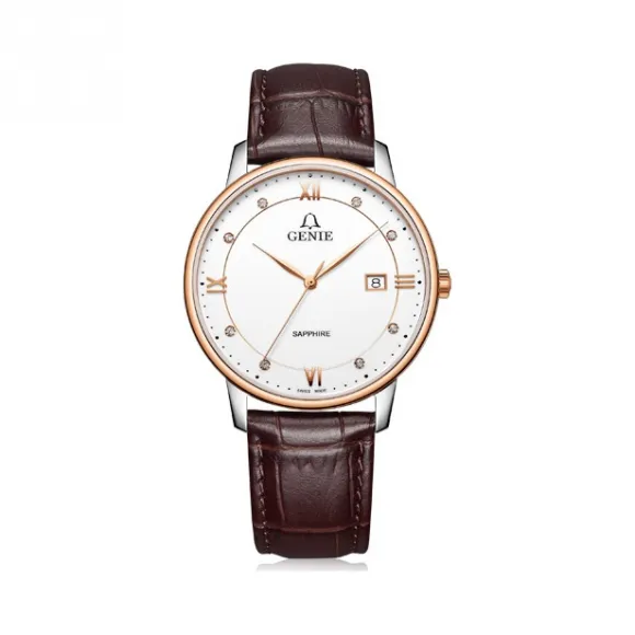 爵尼/Genie 维纳斯系列 316L精钢 40mm 石英机芯 男表 GNQ-T2027M-LRW