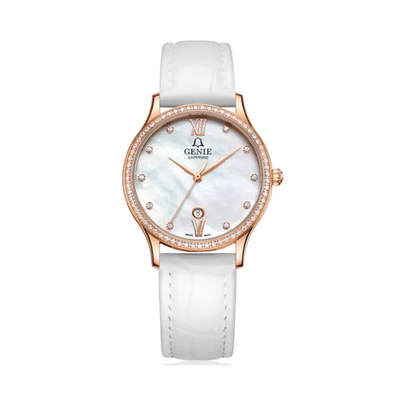 爵尼/Genie 菲尚系列 316L精钢 32mm 石英机芯 女表 GNQ-T2028L-DRW