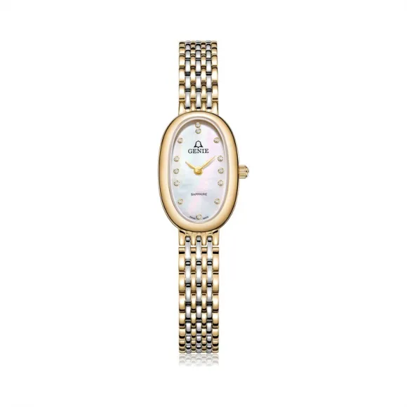 爵尼/Genie 美莱系列 316L精钢 18x33mm 石英机芯 女表 GNQ-T2030L-QGW