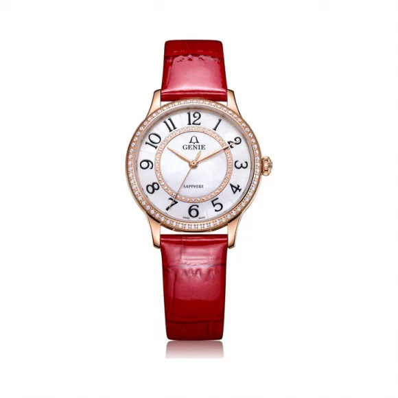 爵尼/Genie 俪洛莎系列 316L精钢 31mm 石英机芯 女表 GNQ-T2036L-LQRF