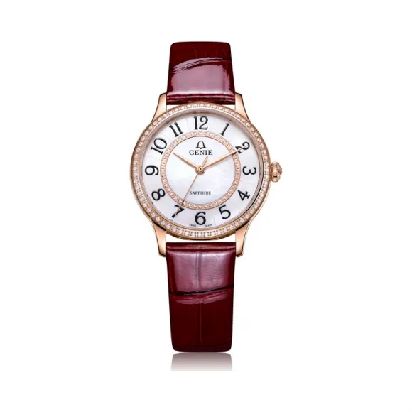 爵尼/Genie 俪洛莎系列 316L精钢 31mm 石英机芯 女表 GNQ-T2036L-LQRR