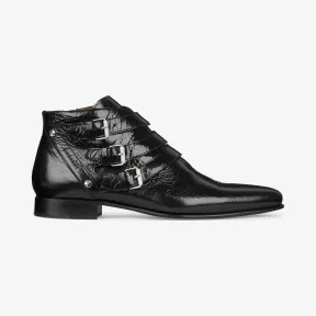 纪梵希/Givenchy 男士 金属搭扣裂纹皮靴 BH601CH0HU-001