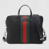 古驰/Gucci 窄版帆布公文包，配以织带 387102 KWT7N 1060