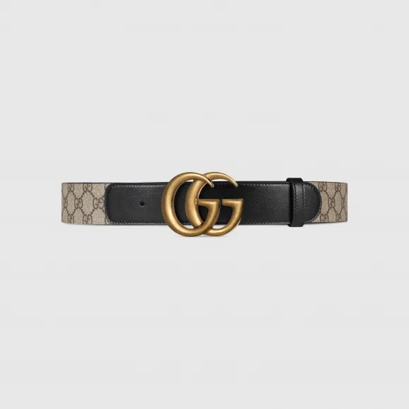 古驰/Gucci 双G带扣GG Supreme帆布腰带 400593-92TLT-9769
