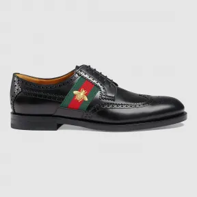古驰/Gucci 真皮系带鞋，配以蜜蜂刺绣织带 407300 DKG20 1060