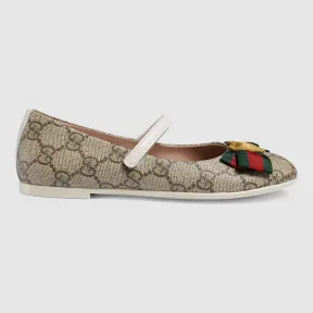 古驰/Gucci 儿童高级人造帆布平底芭蕾舞鞋 419000 KLQ80 9769
