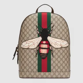 古驰/Gucci 蜜蜂织带Animalier GG高级人造革后背包 442892 K2LZT 8968