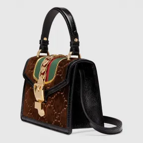 古驰/Gucci Sylvie系列GG天鹅绒迷你手袋 470270 9JTFG 2068