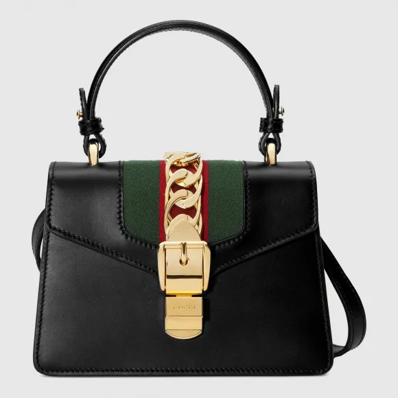 古驰/Gucci Sylvie 系列皮革迷你手袋 470270 D4ZAG 8015