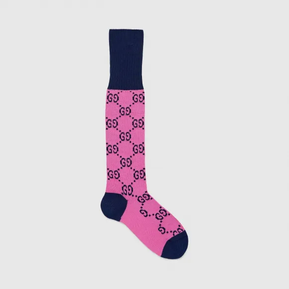 古驰/Gucci GG Multicolor系列棉混纺短袜 476336-3G701-5800